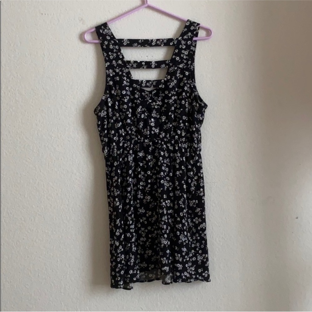 Black white Floral Dress